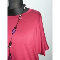 Tunika KIMONO dzianinowa z wydłużonymi bokami - bordowa